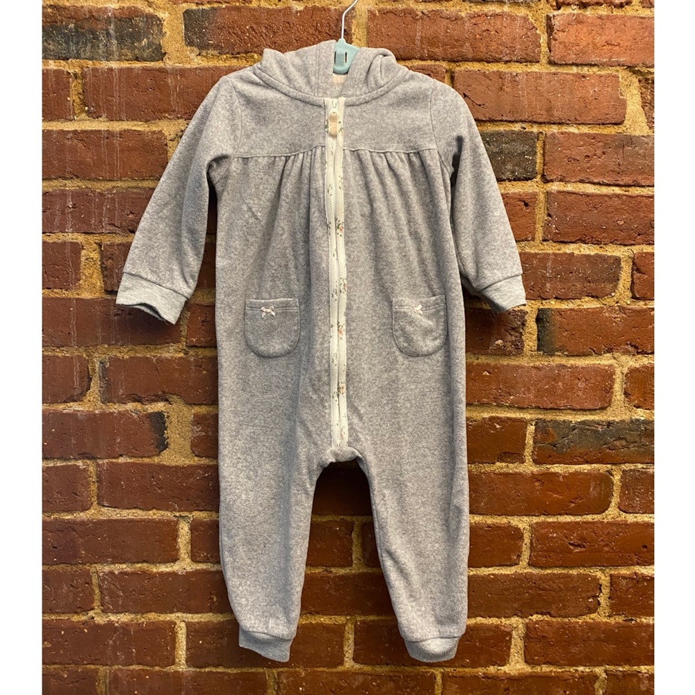 Carter’s fleece hooded zip-up jumpsuit 18m